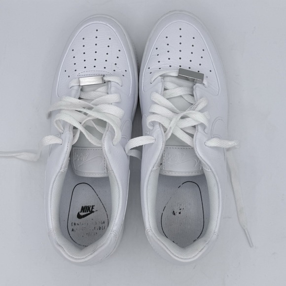 Nike Women's Air Force 1 Sage Low Triple White Platform Sneakers Size 7 - Picture 7 of 9